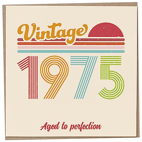 Comprar Tarjeta cumpleaños 48 vintage 1975 envejecida a la perfección divertida tarjeta Regalos felicitación para hombres y mujeres tarjetas cumpleaños para mujeres tarjetas cumpleaños para Top Precio 2024 | regaloscumple.com