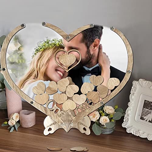 Comprar ahora Libro de visitas boda Alternativa Cuadro firmas Madera 65 corazones