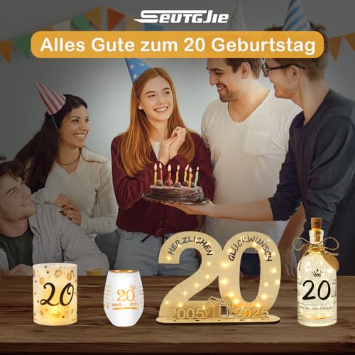 Ofertas en regaloscumple.com Seutgjie 20. regalo de cumpleaños para niñas, novia, hermana, colega, mamá, 2005-2025, portavelas cristal con grabado vela regalos personalizados aniversario