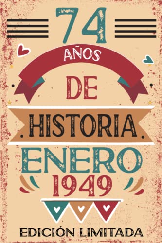 Consigue ahora 74 Años De Historia Enero 1949: Libro visitas cuaderno 110 páginas felicitaciones idea Promoción regalo regalo Para la esposa novia mujer La madre Ofertas 2024 | regaloscumple.com