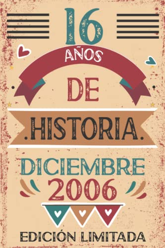 Comprar 16 Años De Historia Diciembre 2006: Libro visitas cuaderno 110 páginas felicitaciones idea regalo regalo Para la esposa Promoción novia mujer La madre Rebajas 2023 | regaloscumple.com