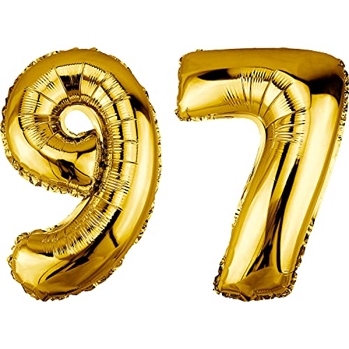 Comprar DekoRex Globo dorado Cumpleaños 82 cm para cumpleaños aniversario boda decoración (número 97) Ofertas 2024 | regaloscumple.com