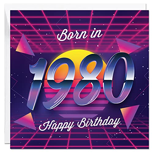 Comprar A&M Natural Living Tarjeta cumpleaños número 43 con texto en inglés "Born In 1980-150 mmx150 mm tarjeta feliz cumpleaños para hombres y mujeres esposa divertidas tarjetas Regalos felicitación Top Precio 2024 | regaloscumple.com