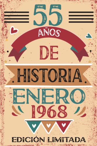 Comprar 55 Años De Historia Enero 1968: Libro visitas cuaderno 110 Catálogo páginas felicitaciones idea regalo regalo Para la esposa novia mujer La madre Top Precio 2024 | regaloscumple.com