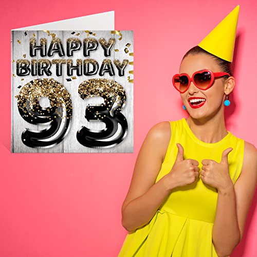 Dónde comprar en España Tarjeta   cumpleaños 93 para hombres  globos negros y dorados con purpurina  tarjetas   feliz cumpleaños para hombre   93 años  papá  bisabuelo  abuelo  abuelo  abuelo  145 mm x 145 mm  noventa y