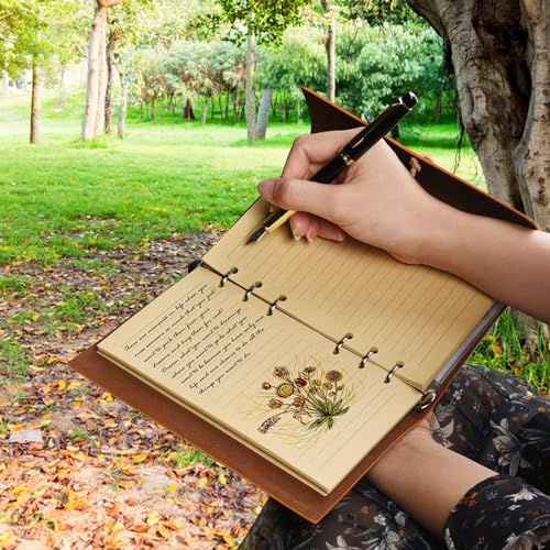 Ofertas Asten cuero, recargable, encuadernado espiral diario escribir papel regalo y A6 Marrón