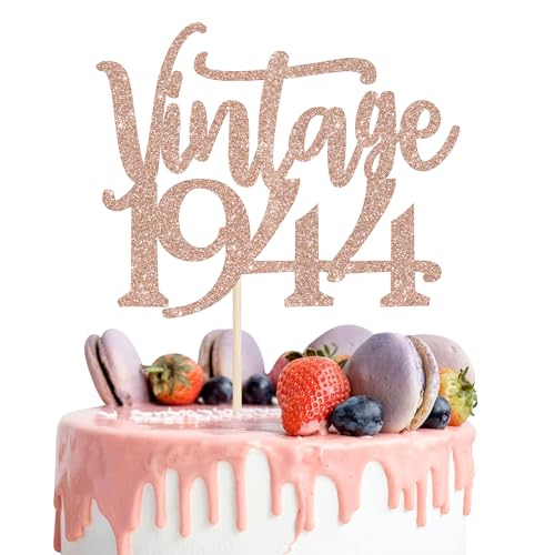Comprar 1 pieza vintage 1944 Catálogo decoración para tartas ochenta impresionante Since 1944 decoración para tartas Happy 80 Fabulous 1944 Cake Topper para 80º cumpleaños boda aniversario fiesta decoración Rebajas 2024 | regaloscumple.com