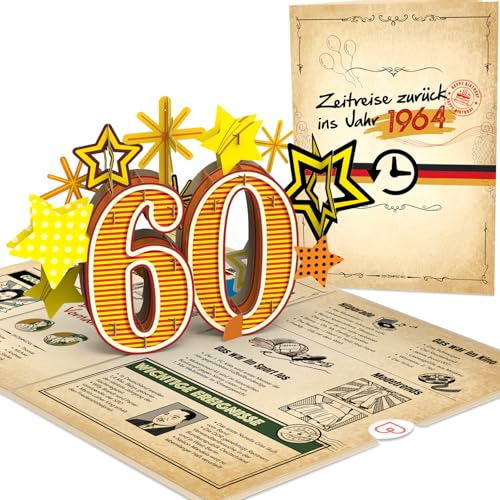 Consigue ahora Papercrush Tarjeta desplegable Regreso al año 1964” [¡NUEVO!] Divertida tarjeta cumpleaños 3D para el 60.º para mujeres y hombres. Divertida tarjeta felicitación para Ideas para regalar el 60.º cumpleaños. Emb Rebajas 2024 | regaloscumple.com