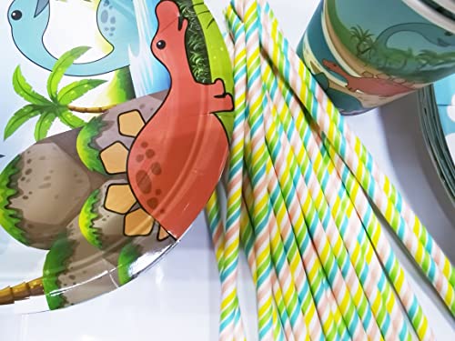 Comprar en Amazon Shamoparty 81PCS Juego de Cubiertos Dinosaurio Dinosaurio Party Platos Tazas