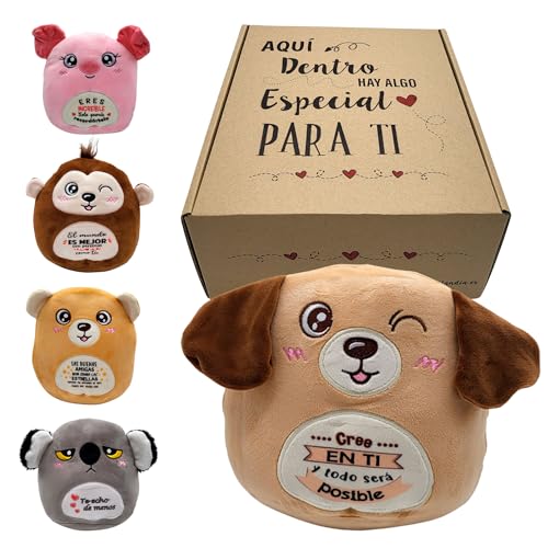 Comprar Regalos Amigas Originales | Regalos Navidad para Amigas Especiales | Regalo Personalizado | Regalo Amiga Cumpleaños | Regalos Originales para Amigos | Perro Peluche Cojín con Frases Motivadoras (Perro) Top Precio 2025 | regaloscumple.com