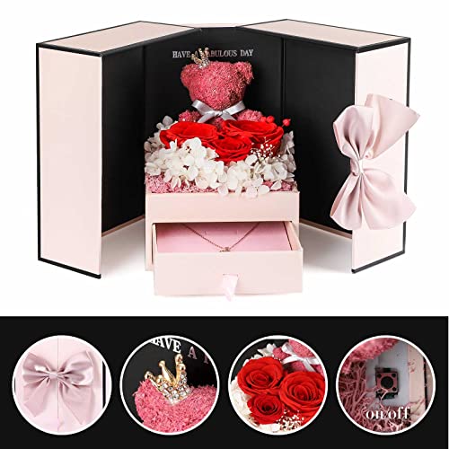 Comprar en Amazon Collar Real preservada Texto inglés Love en Idiomas, Rosas Lindo romántico Navidad, mamá,