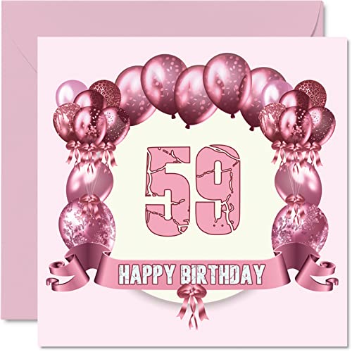 Comprar Divertidas tarjetas cumpleaños 59 para mujer globos cumpleaños tarjeta feliz cumpleaños para papá mamá abuelo niñera abuela Ideas para regalar tío tía primo amigo tarjetas felicitación tarjeta Ofertas 2025 | regaloscumple.com