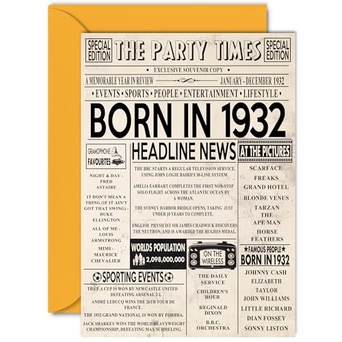 Oferta Tarjetas 92 mujeres hombres, nacido 1932, felicitación 92 abuela, y vintage, allá 1932