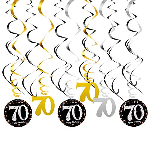 Comprar Remolinos Catálogo Decoraciones Fiesta 70 Cumpleaños Remolinos Colgantes Papel Aluminio Techo Espirale Plata Dorado Negro Mujer Hombre Suministros 70 Años Cumpleaños 18 Piezas (70) Rebajas 2023 | regaloscumple.com