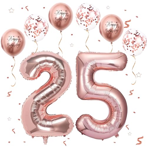 Consigue ahora Oro rosa Número 25 Globos 40 Pulgadas Promoción Papel Aluminio Grande Número 2 y 5 Globos Globos Helio número 52 Globos Cumpleaños 25 Para Hombres Mujeres Fiesta Aniversario (Nummer 25/52) Ofertas 2025 | regaloscumple.com