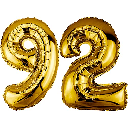 Consigue ahora DekoRex Globo dorado 82 cm Globo Promoción cumpleaños Fiesta boda (Número 92) Ofertas 2024 | regaloscumple.com