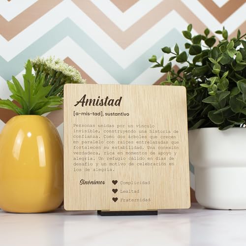 Top Precios Amiga o amigo. Regalos originales Tarjeta postal definicion amistad madera regalo