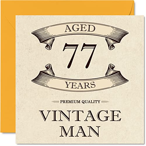 Consigue ahora Tarjetas Promoción cumpleaños 77 vintage para hombres 77 años divertida tarjeta cumpleaños para abuelo papá marido tío hermano abuelo 145 mm x 145 mm tarjeta felicitación 77 cumpleaños Ofertas 2024 | regaloscumple.com