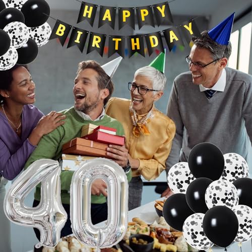 Ofertas 27 Deco 27 hombres, 27 hombre, 27 negro plata, fiesta cumpleaños globos, 27