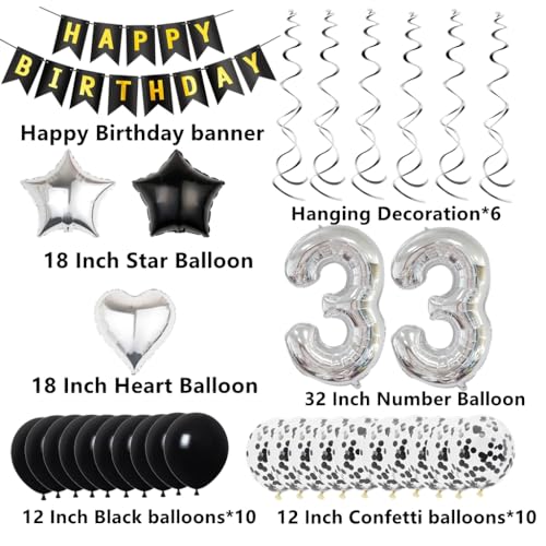 Top Precios Cumpleaños 33 años hombres, Deco 33 cumpleaños hombre, Deco 33 globos