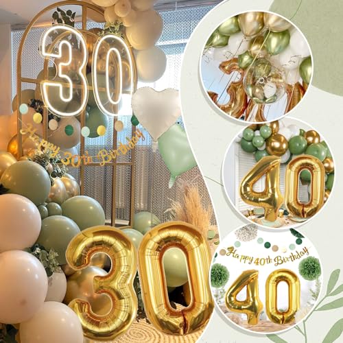 Mejores precios 40 Verdes Globos Cumpleaños, Años Decoración Decoracion 40 Guirnalda Globos Mujeres Años