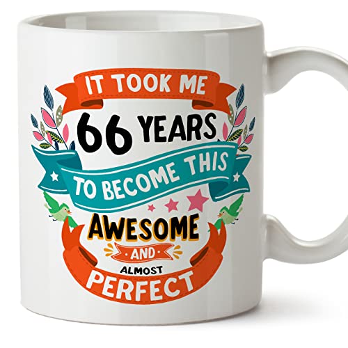 Comprar MUGFFINS Tazas 66 BlackFriday Cumpleaños - En Inglés - It took me 66 years to become perfect - 11 oz - Regalo original y divertido Rebajas 2024 | regaloscumple.com