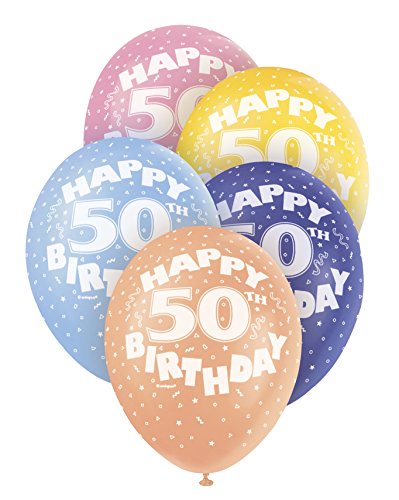 Comprar Unique Party- Globos Perlados Látex para Cumpleaños"Happy 50th Birthday" 5 Ideas para regalar Unidades 30 cm (80215) color/modelo surtido Top Precio 2024 | regaloscumple.com