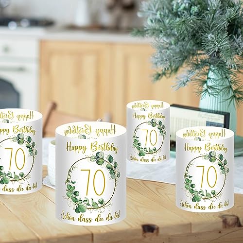 Top Precios BOYATONG 12 portavelas para 70 cumpleaños, mujer y hombre, años, decoración de mesa cumpleaños feliz, regalos adecuado velas té o