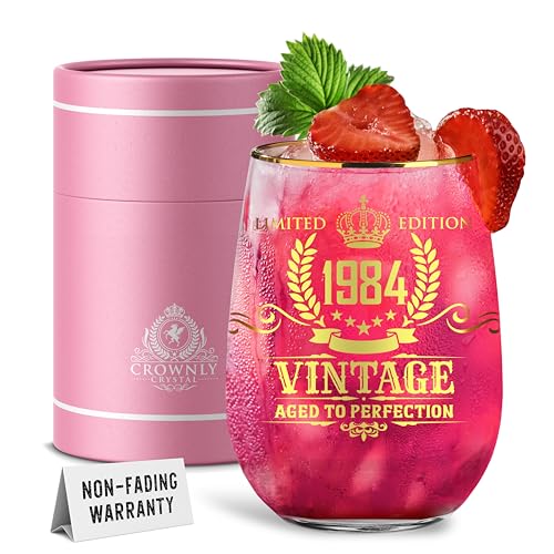 Consigue ahora CROWNLY CRYSTAL® Regalo Mujer 40 Años 1984 Copas De Vino Personalizadas Regalos Promoción Cumpleaños 40 Años Regalos Originales Para Mujer Regalos Para Mujer Regalos Personalizados Para Mujer Regalos Mujer Rebajas 2025 | regaloscumple.com