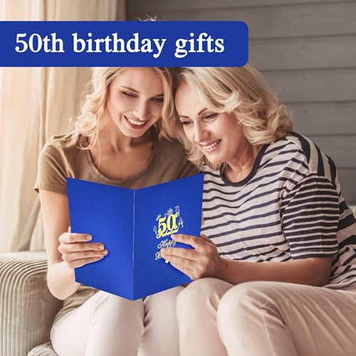 Ofertas Back in Póster de cumpleaños 1975, divertidos regalos 50 para ella y él, decoración mujeres hombres, papel plegable ecológico azul, 20 x 25 cm