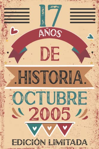 Comprar 17 Años De Historia Octubre Promoción 2005: Libro visitas cuaderno 110 páginas felicitaciones idea regalo regalo Para la esposa novia mujer La madre Rebajas 2024 | regaloscumple.com