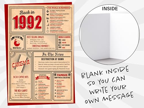 Top Precios Tarjeta   cumpleaños 32 – Tarjeta   felicitación   regreso a 1992 en este año  tarjeta   felicitación para hombres y mujeres  tarjetas   cumpleaños para mujeres  tarjetas   cumpleaños para