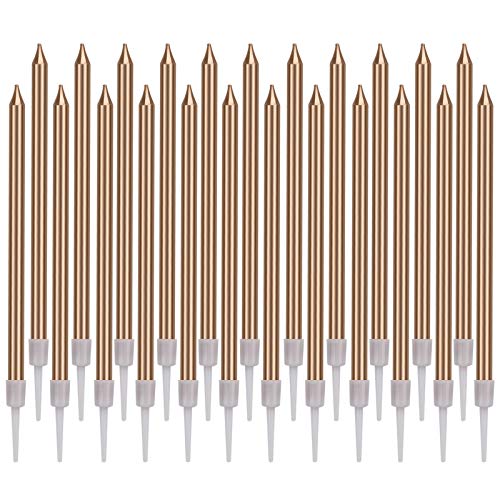Consigue ahora LUTER Metálico Velas Tarta Cumpleaños Originales Oro Champagne Velas Pastel Cirios con Portavelas para la Decoración del Banquete Boda BlackFriday Cumpleaños (48 Piezas) Ofertas 2023 | regaloscumple.com