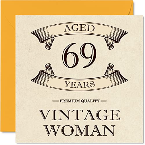 Comprar Tarjetas cumpleaños 69 vintage para mujeres BlackFriday a partir 69 años divertida tarjeta cumpleaños para mamá hermana esposa novia niñera abuela tía tarjetas felicitación 69 cumpleaños Rebajas 2024 | regaloscumple.com
