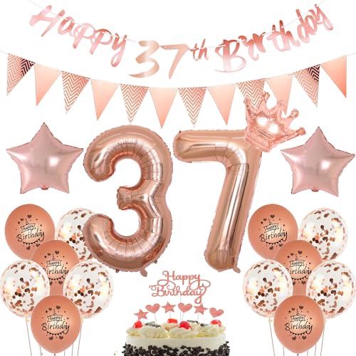 Consigue ahora Promoción Globos 37 cumpleaños mujeres deco oro rosa conjunto Globo 37 cumpleaños decoración mujeres oro rosa 37 cumpleaños guirnaldas 37 años mujer deco cumpleaños deco mujeres 37 años deco la torta Ofertas 2025 | regaloscumple.com