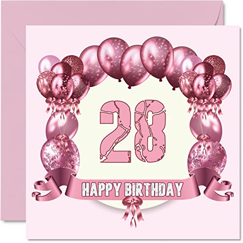 Comprar Divertidas tarjetas cumpleaños 28 para mujer globos cumpleaños tarjeta feliz cumpleaños para hijo hija hermano hermana tío tía sobrina sobrino primo 145 mm x 145 BlackFriday mm tarjeta Rebajas 2024 | regaloscumple.com
