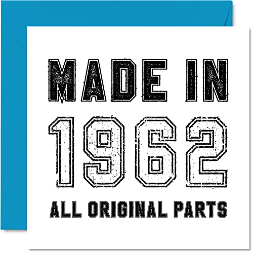 Consigue ahora Tarjeta felicitación 60 cumpleaños hombres mujeres – hecha en 1962 todas Navidad las piezas originales – divertida tarjeta felicitación sexagésimo cumpleaños papá mamá hermano 145 mm x 145 mm Rebajas 2024 | regaloscumple.com