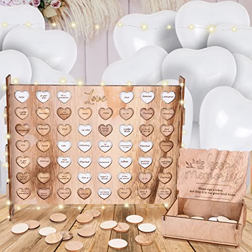 Comprar Herenear Libro Visitas Boda Corazones Navidad Madera Libro Invitados Libro De Firmas Bodas Personalizado Alternativa Cuadro Firmas con 20 Globos en Forma Corazón Signo Decoración Boda Top Precio 2023 | regaloscumple.com