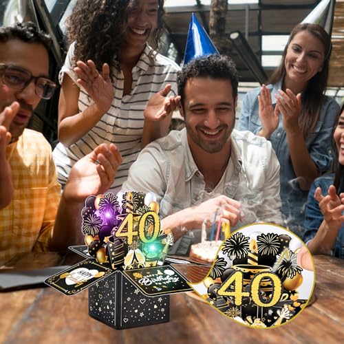 Ofertas de última hora Joyoldelf Tarjeta Felicitacion Cumpleaños 40 Años- Tarjetas   Cumpleaños Musicales Pop Up Original  Tarjeta Cumpleaños 3D  Regalo Aniversario Divertidos Para Hombre Mujer Amigo Novio Novia Padre