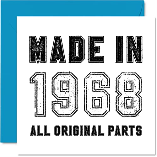 Consigue ahora Tarjeta cumpleaños número 55 para hombres mujeres él y ella hecha Regalos en 1968 todas las piezas originales divertida tarjeta 55 cumpleaños para abuelo abuela mamá papá 145 mm x 145 mm Top Precio 2023 | regaloscumple.com