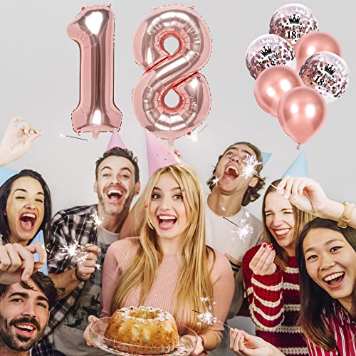 Ofertas en regaloscumple.com Oro rosa Número 18 Globos  40 Pulgadas Papel Aluminio Grande Número 1 y 8 Globos  Globos   Helio número 81  Globos   Cumpleaños 18 Para Hombres Mujeres Fiesta Aniversario (Nummer 18/81)