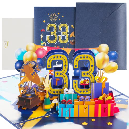 Consigue ahora Tarjeta cumpleaños 33 cumpleaños con sobre 3D Pop Up Card 33 cumpleaños tarjeta feliz cumpleaños para niñas jóvenes amigos Cumpleaños romance Ofertas 2024 | regaloscumple.com