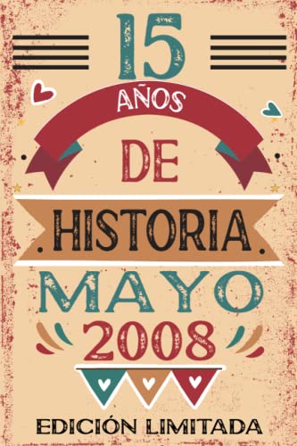 Comprar 15 Años De Historia Mayo 2008: Libro visitas cuaderno 110 páginas felicitaciones idea Ideas para regalar regalo regalo Para la esposa novia mujer La madre Rebajas 2024 | regaloscumple.com