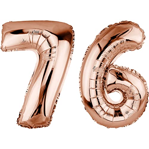 Consigue Navidad ahora DekoRex Globo papel aluminio color oro rosa 40 cm para cumpleaños bodas (número 76) Top Precio 2025 | regaloscumple.com