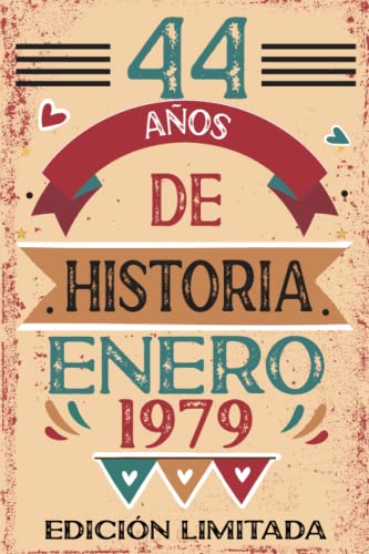 Consigue ahora 44 Años De Historia Enero 1979: Libro visitas cuaderno 110 páginas felicitaciones idea regalo regalo Para la esposa novia BlackFriday mujer La madre Top Precio 2024 | regaloscumple.com