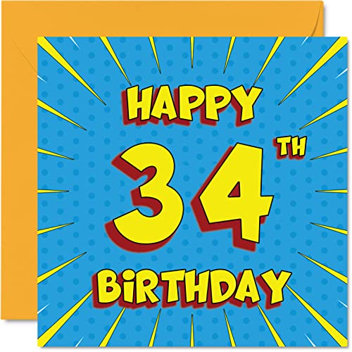 Consigue ahora Divertidas tarjetas cumpleaños 34 para hombres y mujeres cómics tarjeta feliz cumpleaños para hija hermana hermano papá mamá hijo Navidad primo tía tío tarjetas felicitación tarjeta 34 Ofertas 2024 | regaloscumple.com