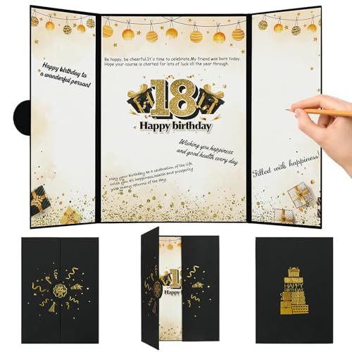 Consigue ahora BOFUNX Tarjetas Felicitación 18 Cumpleaños Postal Original Grande Carta Felicitaciones Regalo para Feliz 18 Años Ideas para regalar a Familias Amigos 45.5x30.8cm Rebajas 2024 | regaloscumple.com