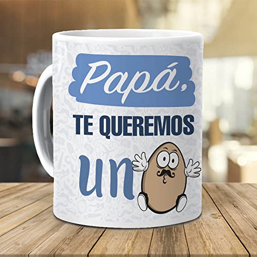 Mejores precios Mundohuevo: Regalo Día del Padre - Taza Papá, Te Queremos un Huevo (Regala Alegría)