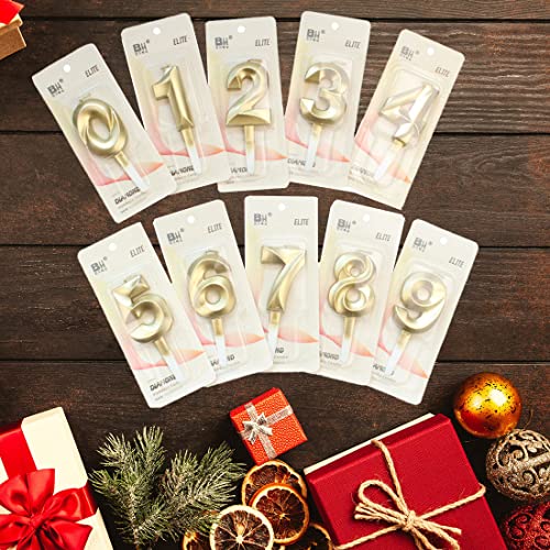 Oferta Flash Velas números Velas cumpleaños forma Velas con dorada decorativa Aniversario Fiesta