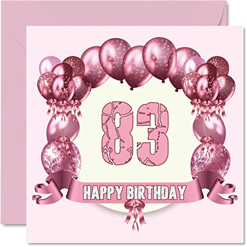 Consigue ahora Divertidas tarjetas cumpleaños 83 para mujer globos cumpleaños Navidad tarjeta feliz cumpleaños para papá mamá bisabuelo abuelo abuela tía tía 145 mm x 145 mm tarjeta felicitación 83 Top Precio 2024 | regaloscumple.com
